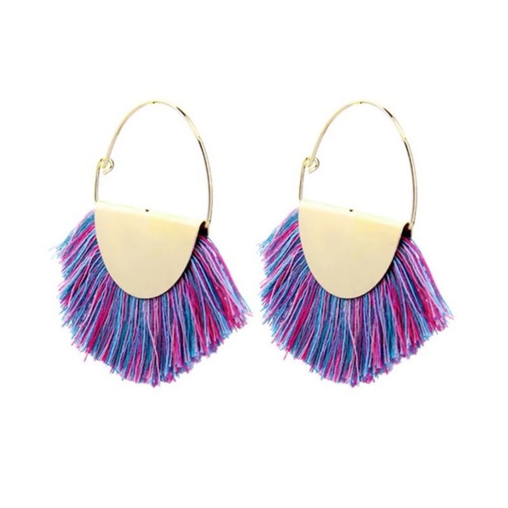 Multicolor Tassel Earrings - Picture 2 of 3